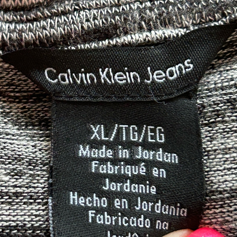 Calvin Klein Jeans Marled Knit Tee XL Black Grey Short Sleeve Relaxed Fit - Picture 3 of 7